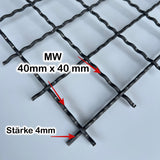 Stahl blank Wellengitter MW 40 x 40 t= 4,0 mm dick