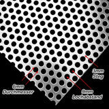 Aluminum perforated sheet RV5-8 - 1.5mm thick