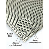 Edelstahl Roh - Lochbleche RV2-3,5 - 1,5mm dick