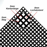 Stahl verzinkt Lochblech QG5-8 - 1,5mm dick - Schwarz