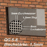 Kellerfenstergitter- Abdeckung aus Aluminium- QG 5-8- Beispiel Text