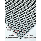 Stahl Lochblech Hexagonal HV6-6,7 - 1,5mm dick - Schwarz