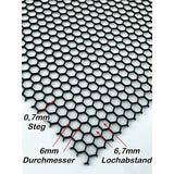 Stahl Lochblech Hexagonal HV6-6,7 - 1,5mm dick - Schwarz