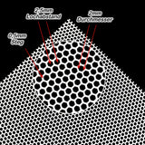 Stahl Lochblech Hexagonal HV2-2,5 - 1,0mm dick - Weiß